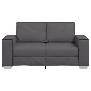 Graues Kunstleder Zweisitzer Sofa 160cm
