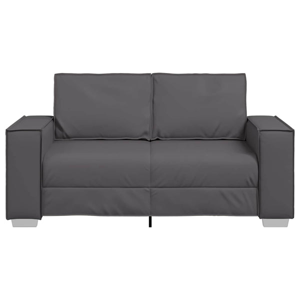Graues Kunstleder Zweisitzer Sofa 160cm