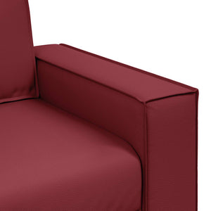 Weinrotes Kunstleder Zweisitzer Sofa 160cm