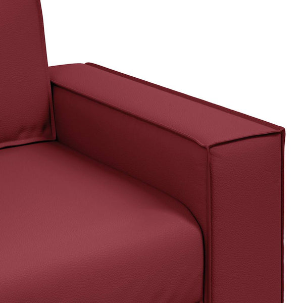 Weinrotes Kunstleder Zweisitzer Sofa 160cm