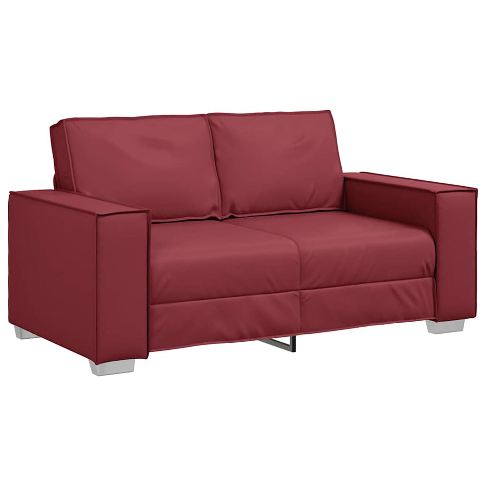 vidaXL Canapé à deux places Rouge bordeaux 160 cm Similicuir