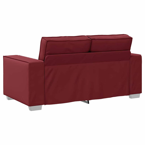 Weinrotes Kunstleder Zweisitzer Sofa 160cm