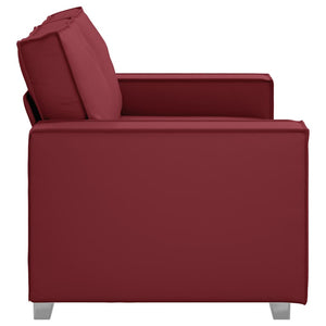 Weinrotes Kunstleder Zweisitzer Sofa 160cm