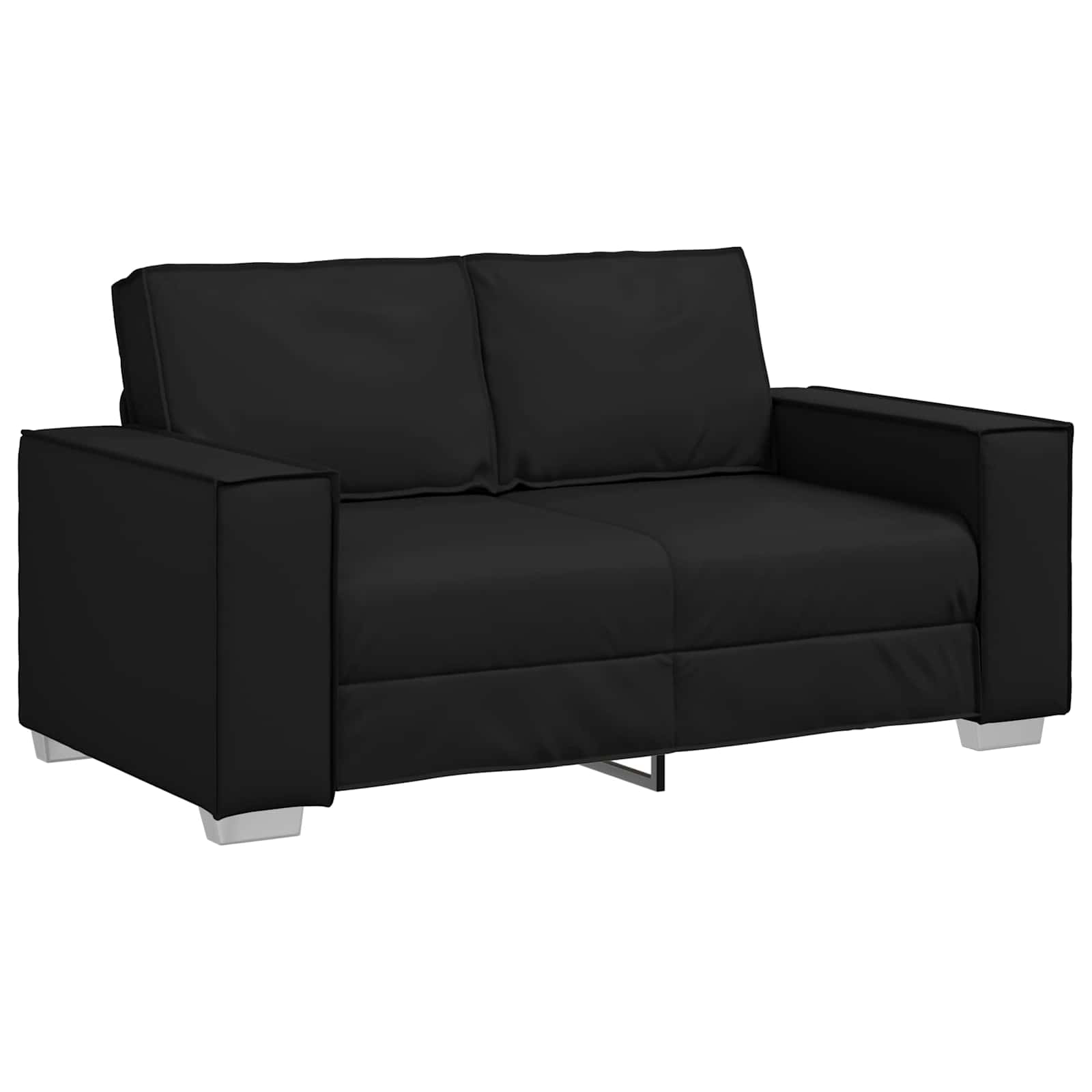 vidaXL Canapé à deux places Noir 160 cm Similicuir
