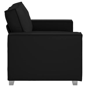 vidaXL Canapé à deux places Noir 160 cm Similicuir
