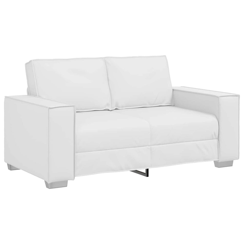 Weißes Kunstleder Zweisitzer Sofa 160 cm