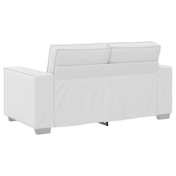 Weißes Kunstleder Zweisitzer Sofa 160 cm