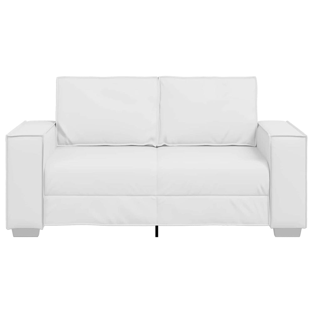 Weißes Kunstleder Zweisitzer Sofa 160 cm