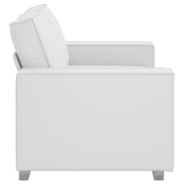 Weißes Kunstleder Zweisitzer Sofa 160 cm
