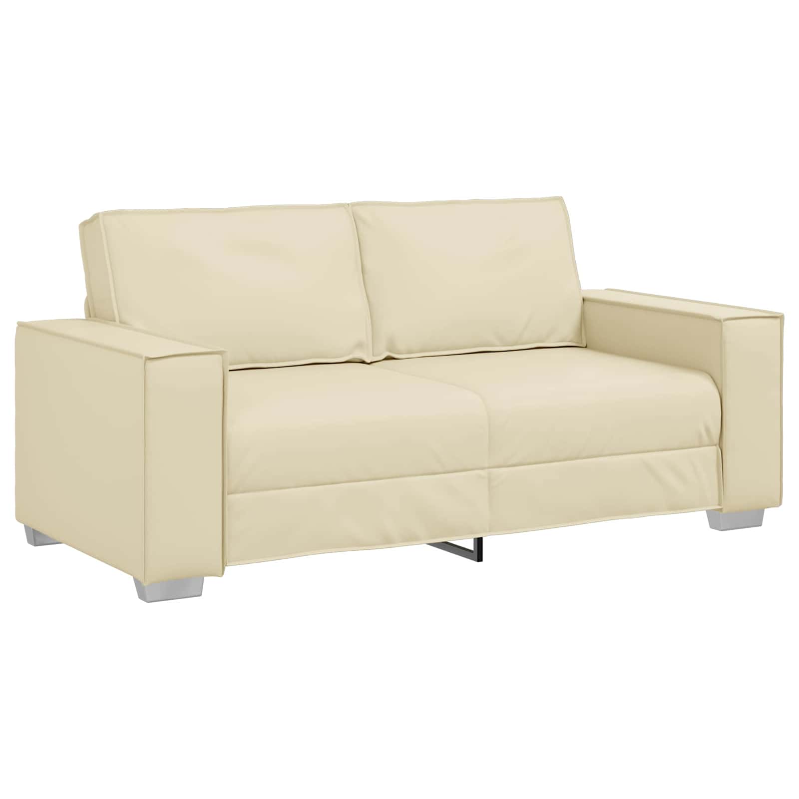 Creme Kunstleder Zweisitzer Sofa 180cm