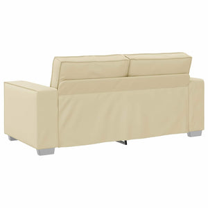 Creme Kunstleder Zweisitzer Sofa 180cm