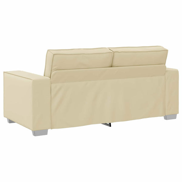 Creme Kunstleder Zweisitzer Sofa 180cm
