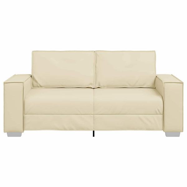 Creme Kunstleder Zweisitzer Sofa 180cm