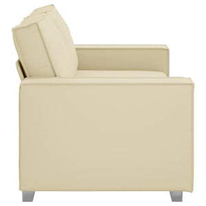 Creme Kunstleder Zweisitzer Sofa 180cm