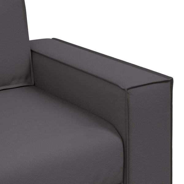Graues Kunstleder Zweisitzer Sofa 180cm