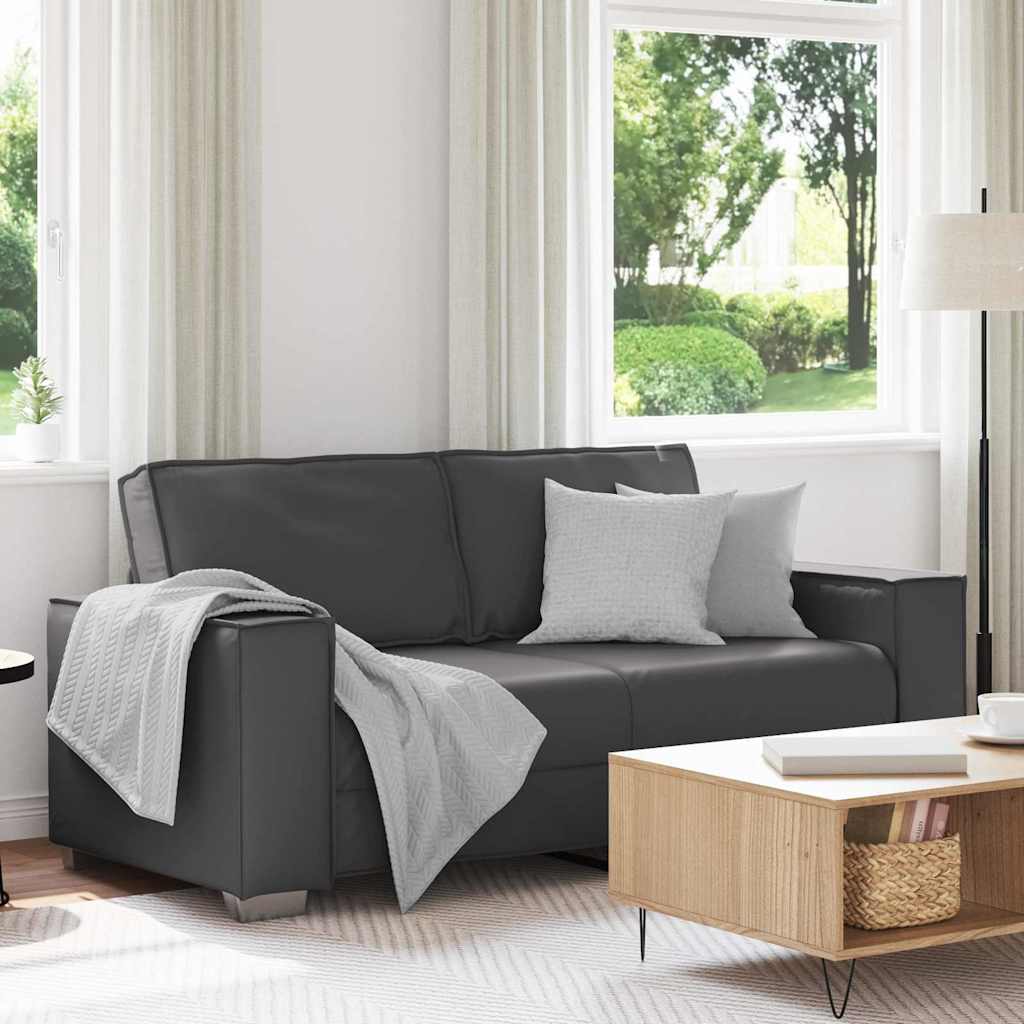 Graues Kunstleder Zweisitzer Sofa 180cm