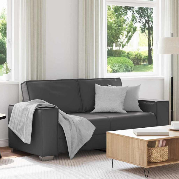 Graues Kunstleder Zweisitzer Sofa 180cm
