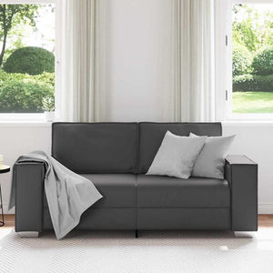 Graues Kunstleder Zweisitzer Sofa 180cm