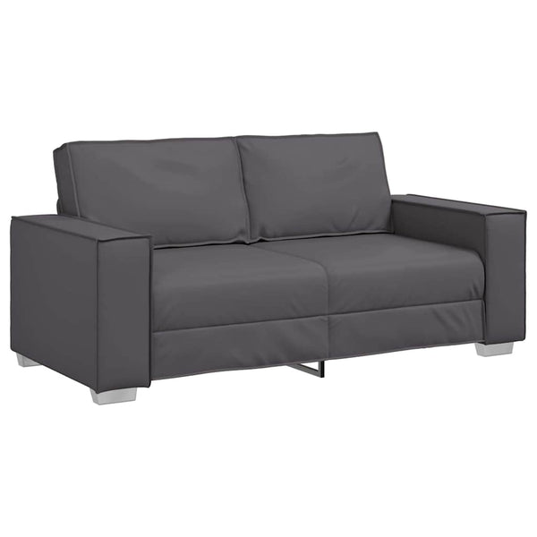 Graues Kunstleder Zweisitzer Sofa 180cm