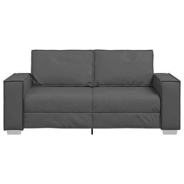 Graues Kunstleder Zweisitzer Sofa 180cm