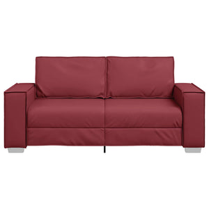 Weinrotes Kunstleder Zweisitzer Sofa 180 cm