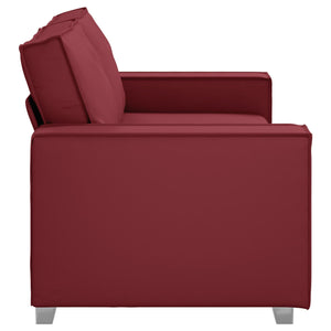 Weinrotes Kunstleder Zweisitzer Sofa 180 cm