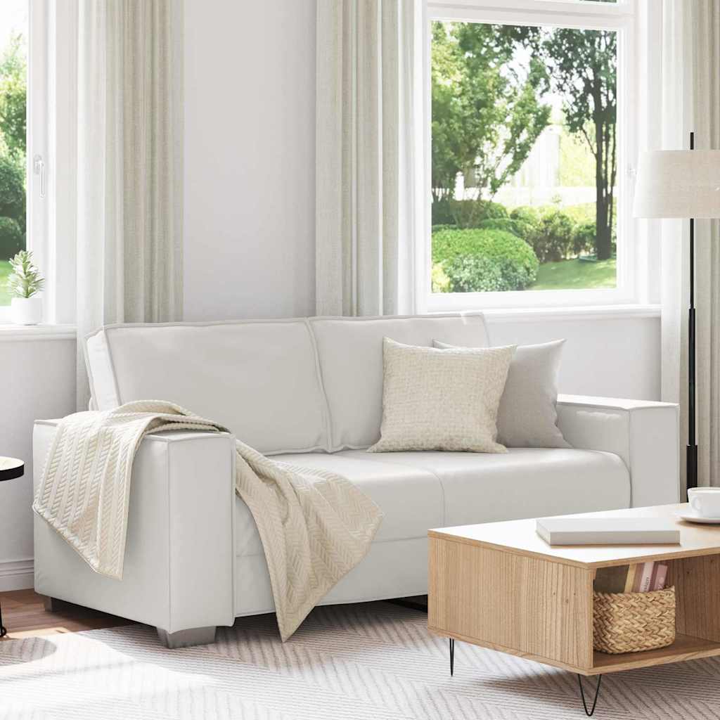 vidaXL Canapé deux places Blanc 180 cm Similicuir