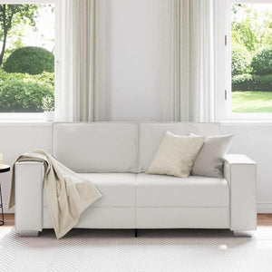 vidaXL Canapé deux places Blanc 180 cm Similicuir