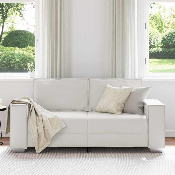 vidaXL Canapé deux places Blanc 180 cm Similicuir
