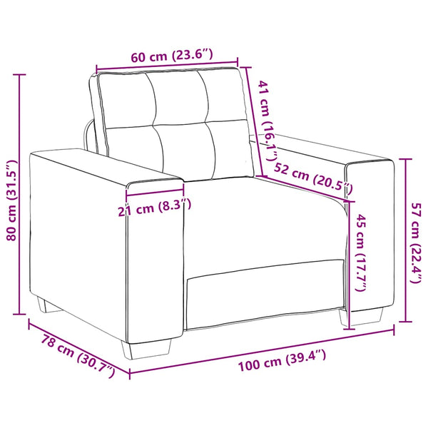 Hellgrauer Stoff Sessel 100x78x80 cm