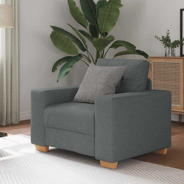 Dunkelgrauer Stoff Sessel 100 cm