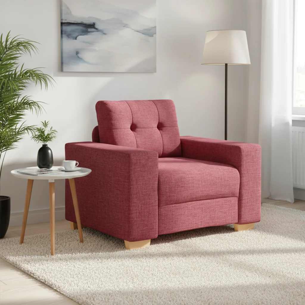 Weinroter Stoff Sofa-Sessel 100x78x80 cm