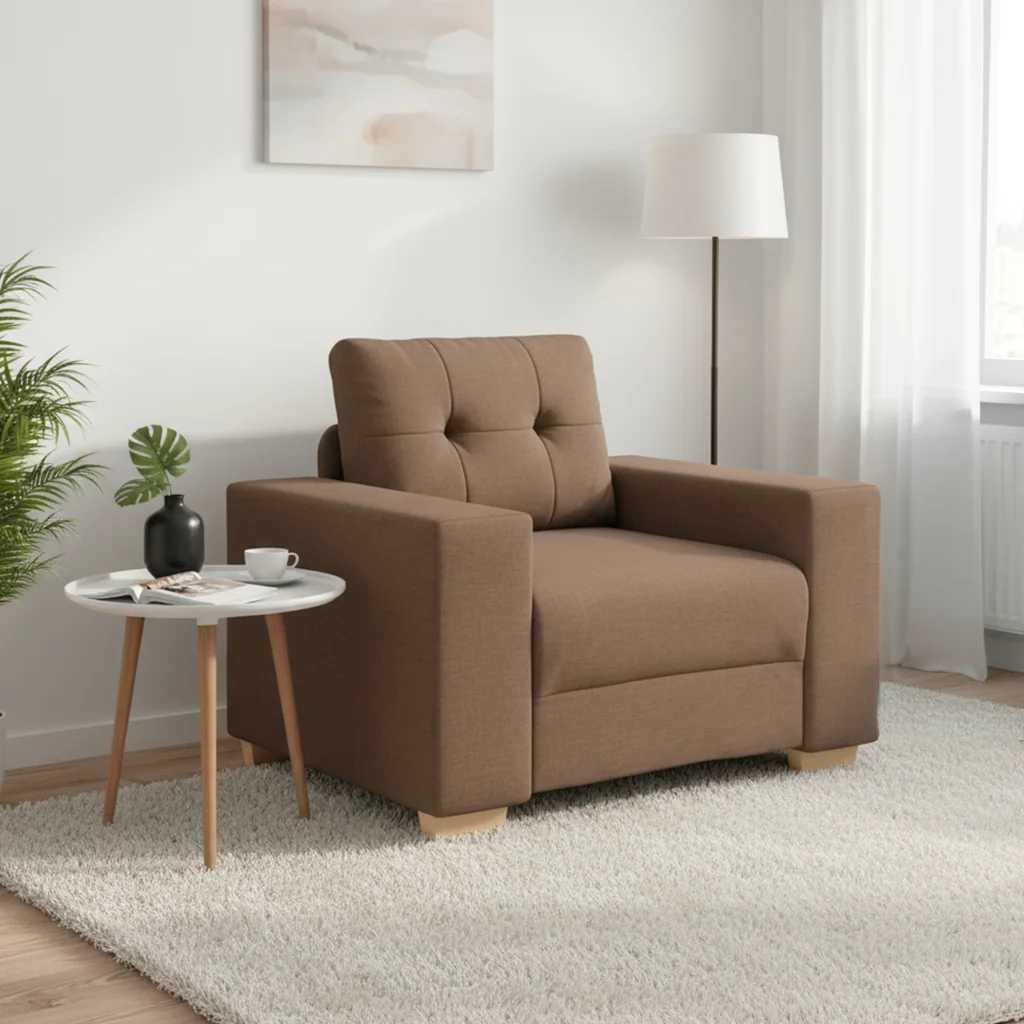 Brauner Sofa-Sessel Stoff 100x78x80 cm