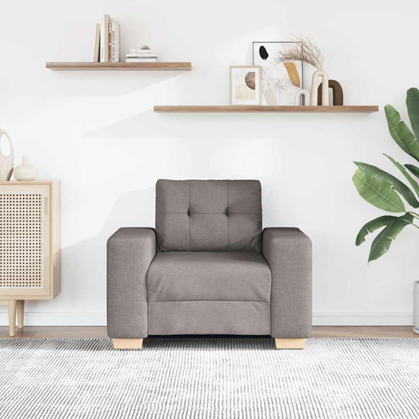 Taupe Sofasessel Stoff 100x78x80 cm
