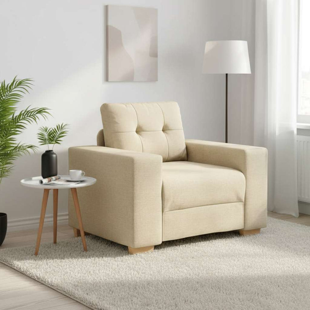 Creme Sofa-Sessel Stoff 100 cm
