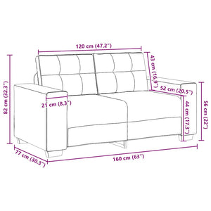 vidaXL Canapé deux places gris clair 160x77x82 cm Tissu