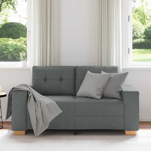 vidaXL Canapé à 2 places gris foncé 160x77x82 cm Tissu