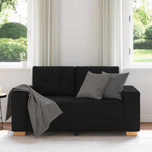Schwarzes Zweisitzer Sofa Stoff 160 cm