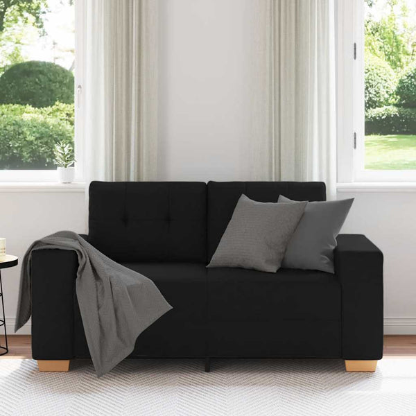 Schwarzes Zweisitzer Sofa Stoff 160 cm