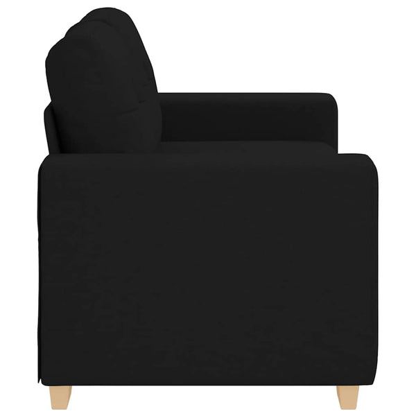 Schwarzes Zweisitzer Sofa Stoff 160 cm