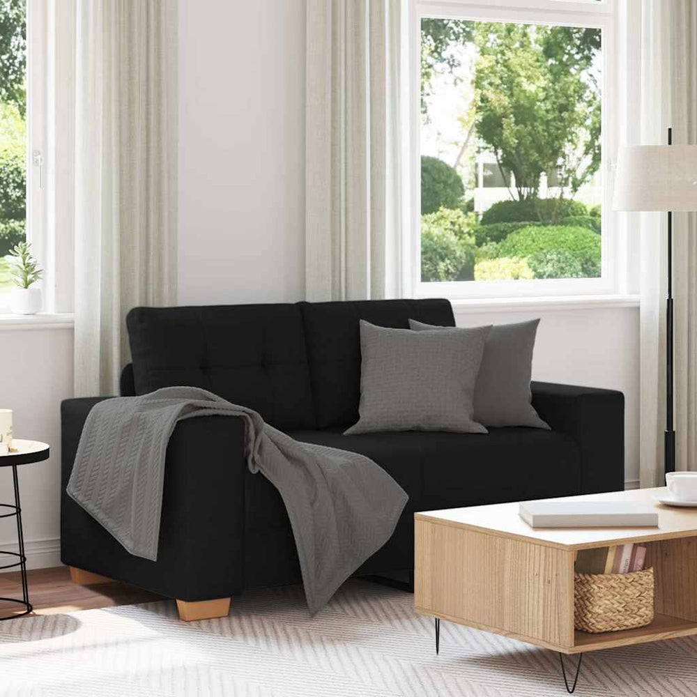 Schwarzes Zweisitzer Sofa Stoff 160 cm
