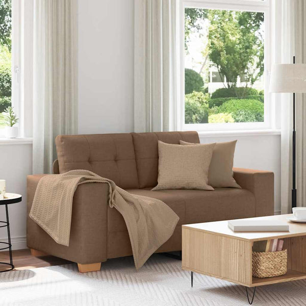 vidaXL Canapé deux places marron 160x77x82 cm Tissu