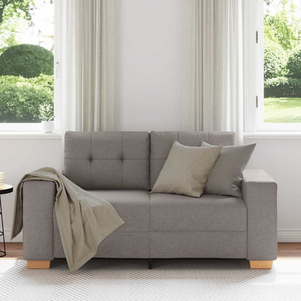 vidaXL Loveseat Sofa Taupe 160x77x82 cm Fabric