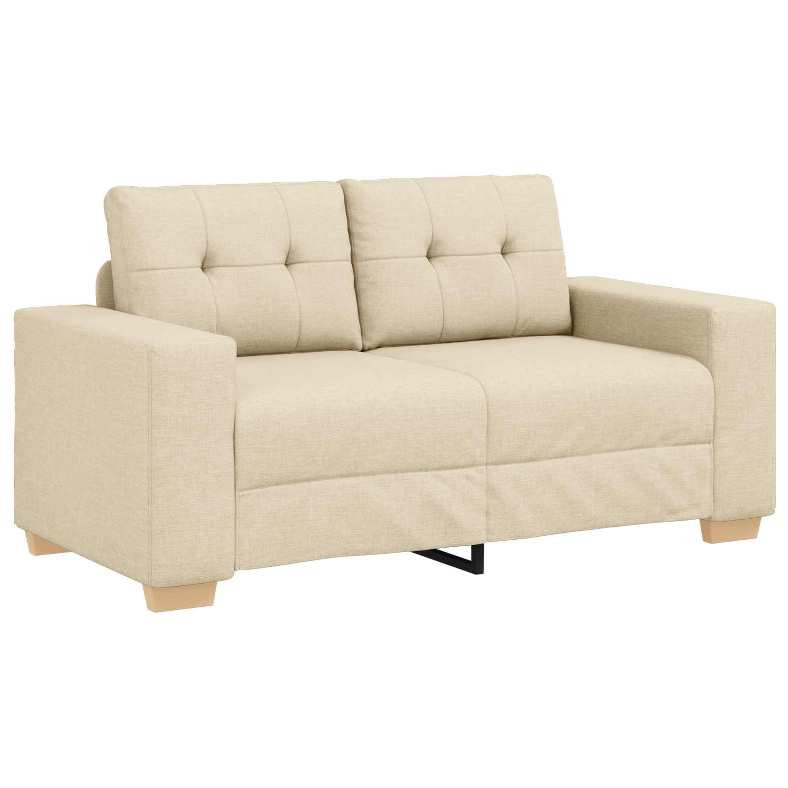 Creme Zweisitzer Sofa Stoff 120cm