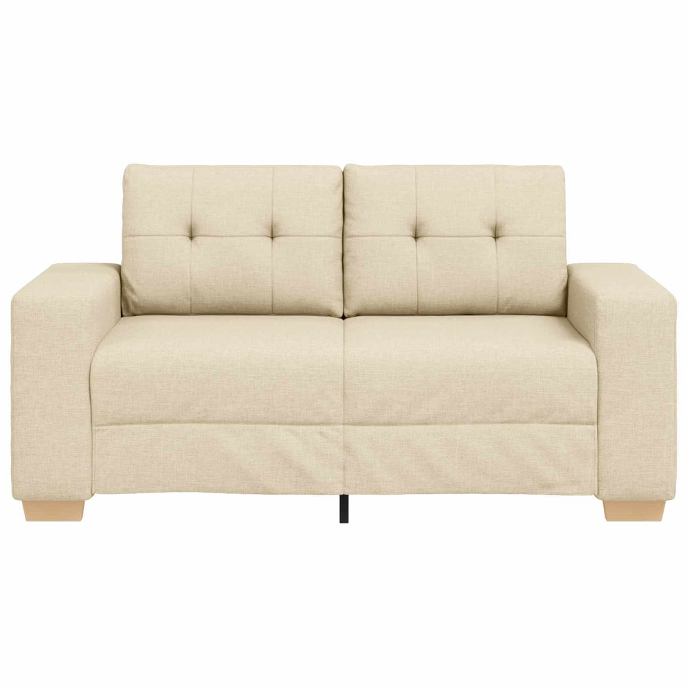 Creme Zweisitzer Sofa Stoff 120cm