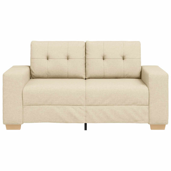 Creme Zweisitzer Sofa Stoff 120cm