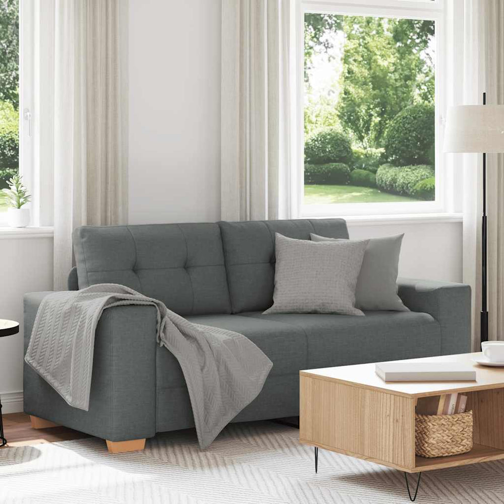 Dunkelgraues Zweisitzer Sofa Stoff 180 cm