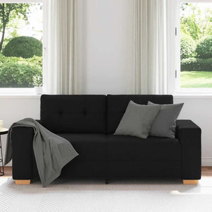 vidaXL Canapé à 2 places Noir 180x77x82 cm Tissu