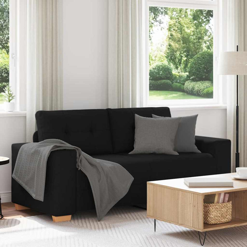 vidaXL Canapé à 2 places Noir 180x77x82 cm Tissu