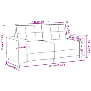 Weinrotes Loveseat Sofa Stoff 180 cm